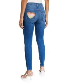 MOTHER The Super Stunner Ankle Skinny Jeans with Heart Pocket at Neiman Marcus